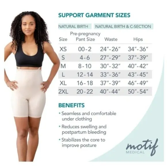 Motif Medical Postpartum Recovery Garment C Section Recovery Shapewear Size M