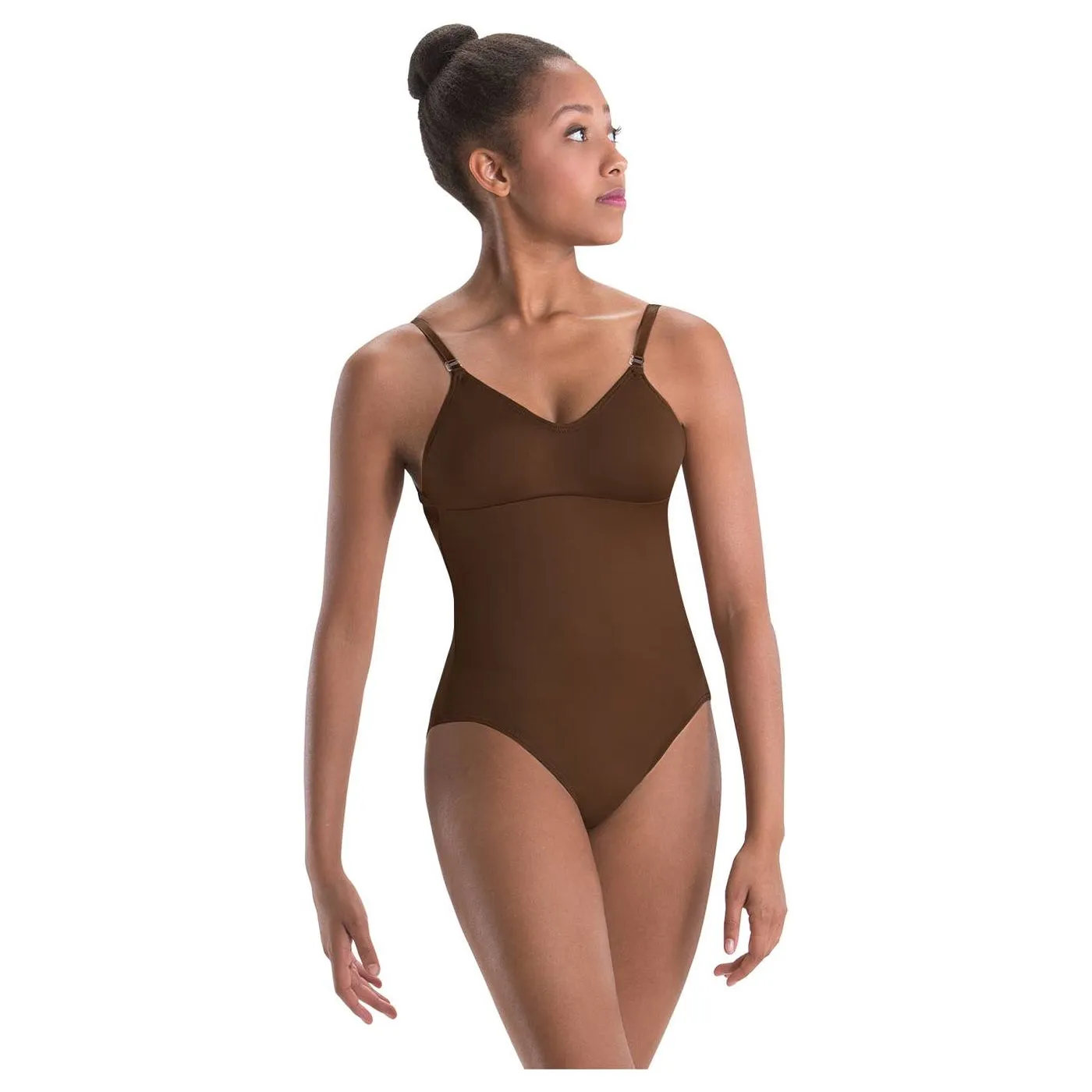 Motionwear Convertible Strap V Neck Nude Leotard