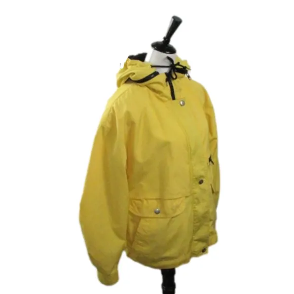 Mulberry Street Vintage Yellow Cotton Lined Hooded Jacket Size Small