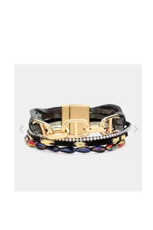 Multi Strand leather bracelet