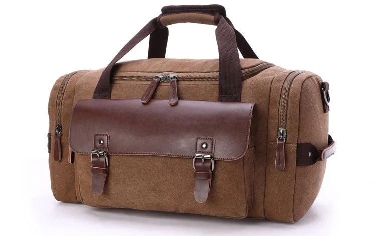 Multifunctional Outdoor Canvas Solid Travellers Brown Bags