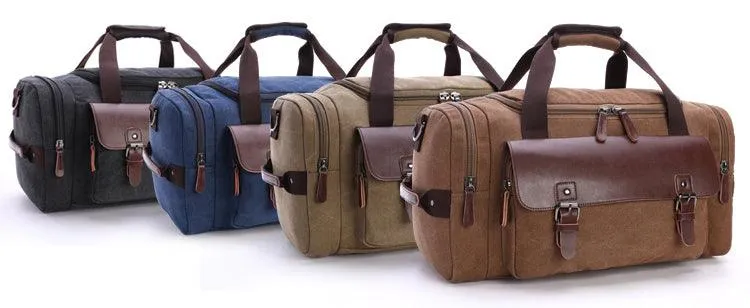 Multifunctional Outdoor Canvas Solid Travellers Brown Bags
