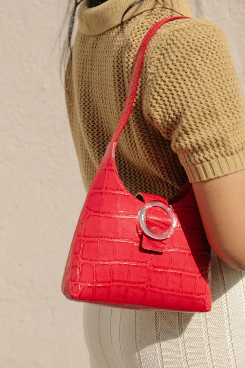 Nº44 Lucite Buckle Mini - Rouge Croc