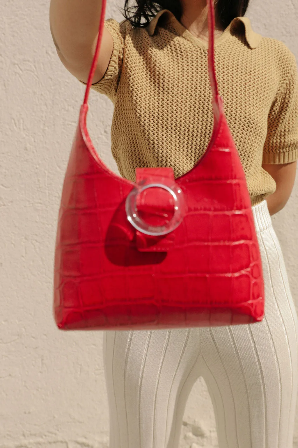 Nº44 Lucite Buckle Mini - Rouge Croc