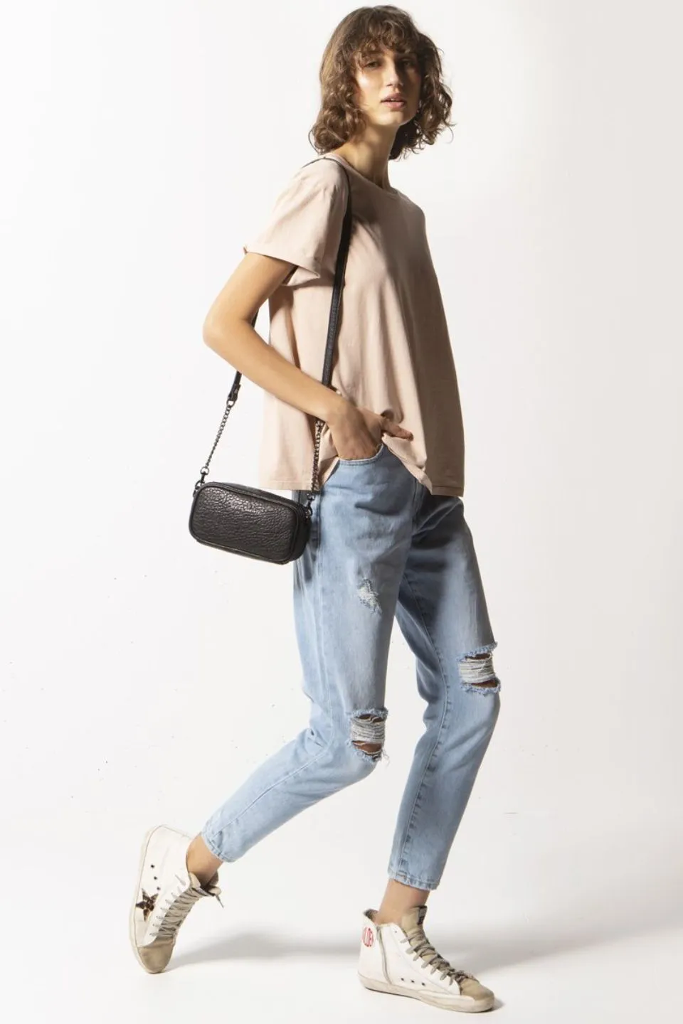 New Normal Black Bubble Mini Cross Body with Chain