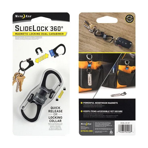 Nite Ize  SlideLock 360° Magnetic Locking Dual Carabiner