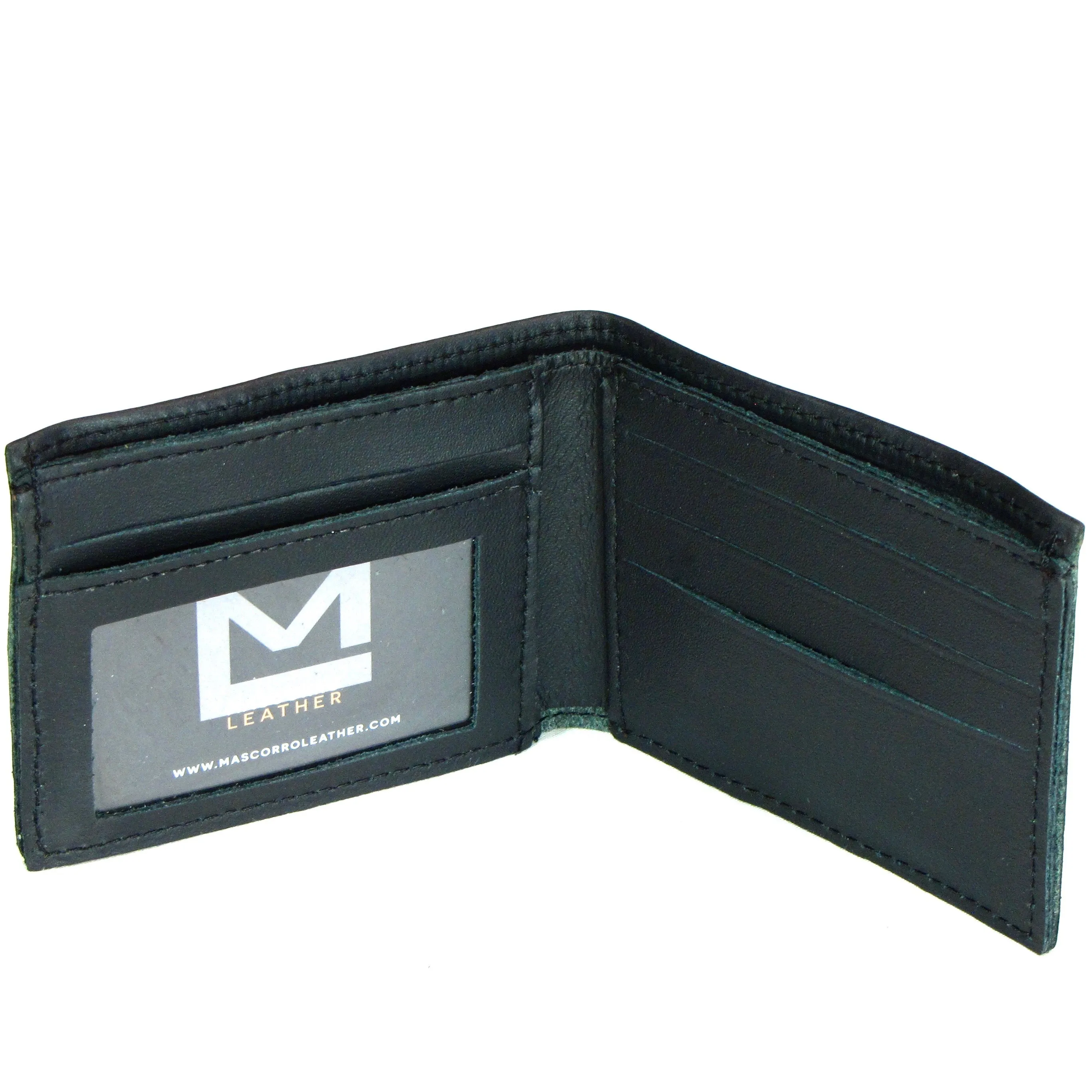 Oil Tanned Slim Billfold- Open Eagle