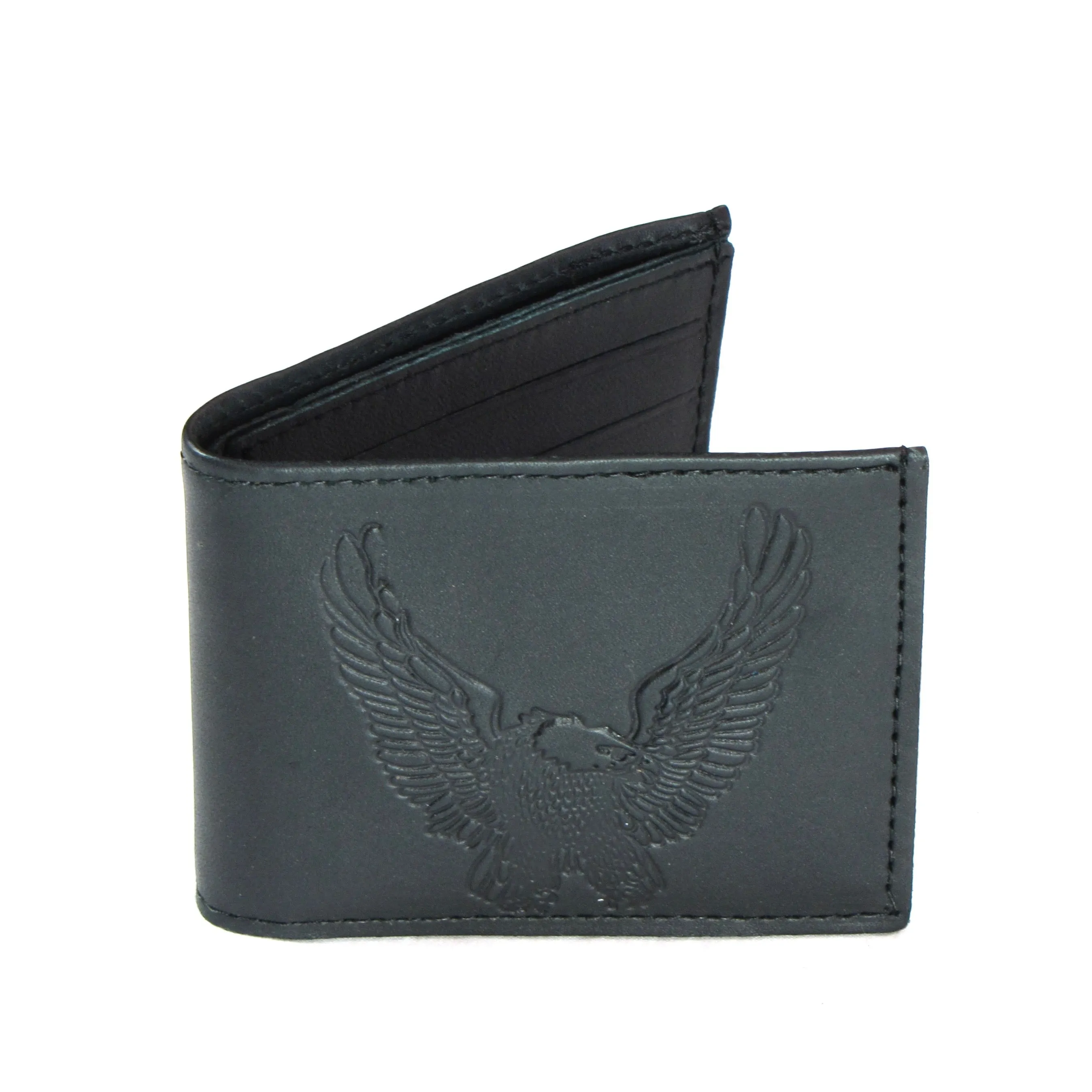 Oil Tanned Slim Billfold- Open Eagle