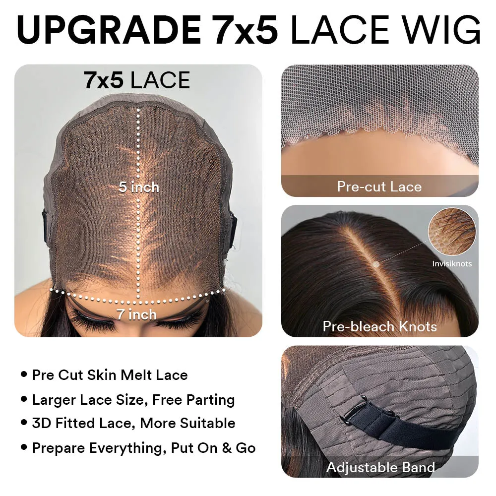 Ombre Brown Layered Wavy With Curtain Bangs Lace Closure Wig