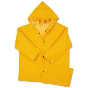 ORS Nasco Polyester Raincoat, 0.35 mm PVC/Polyester, Yellow, 48 in, Small, 9010-S