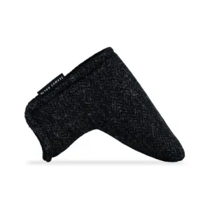 Outer Hebrides Black Harris Tweed Blade Putter Headcovers