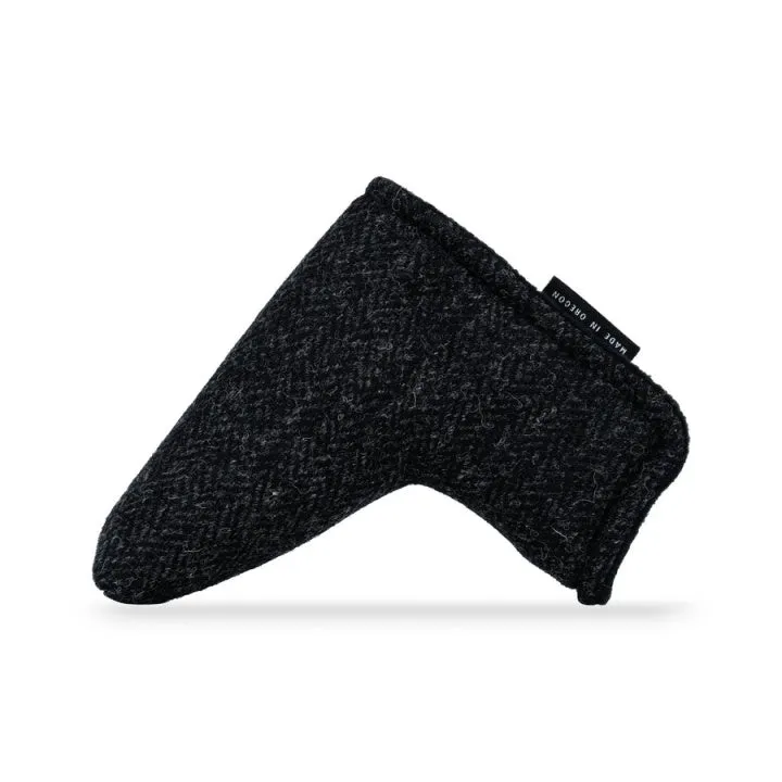 Outer Hebrides Black Harris Tweed Blade Putter Headcovers
