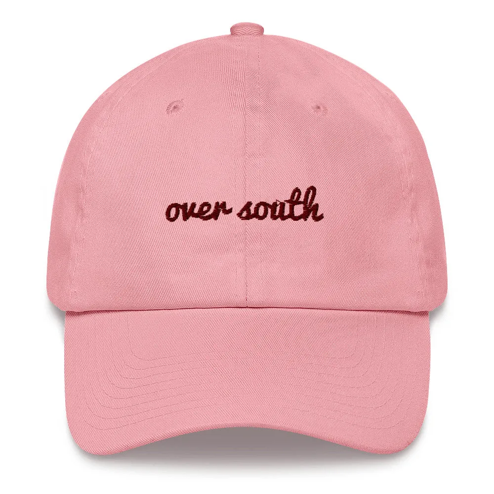 Over South Text Logo (Sexy Red Text) Embroidered Dad Hat