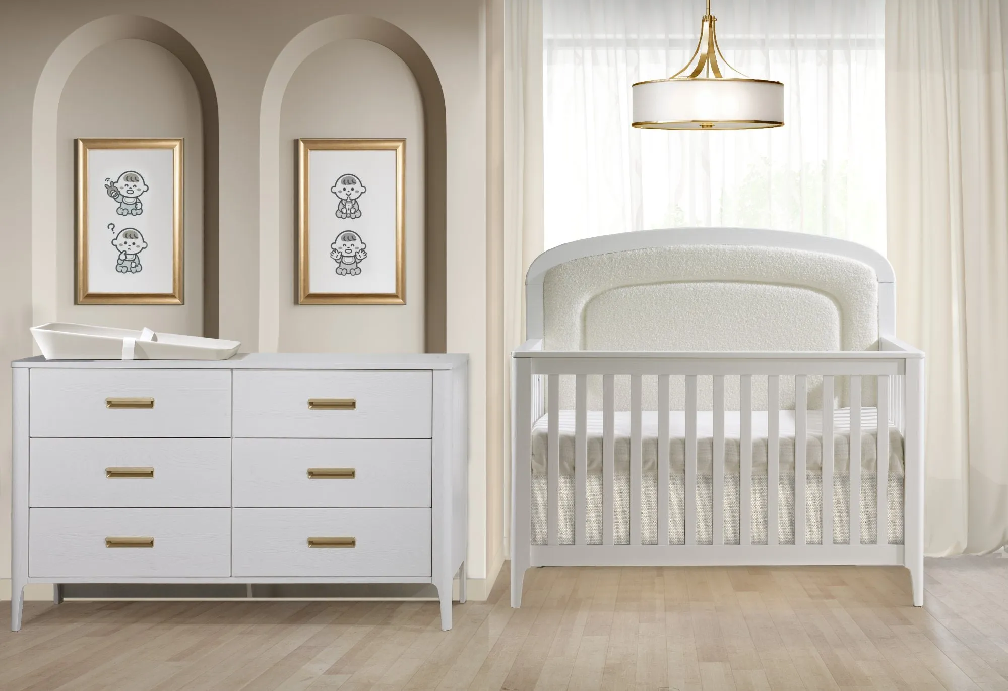 Palo 5-in-1 Upholstered Convertible Crib