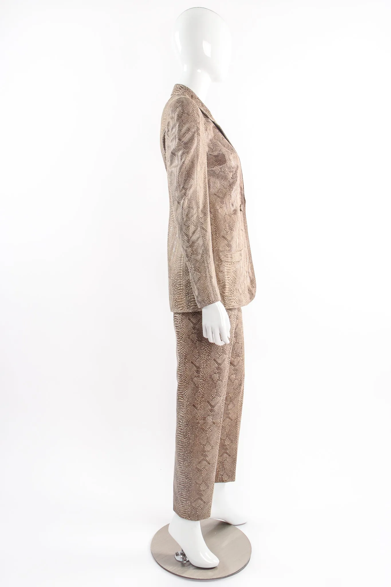Parallèle Suede Snakeskin Jacket & Pant Suit