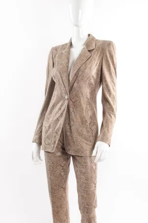 Parallèle Suede Snakeskin Jacket & Pant Suit