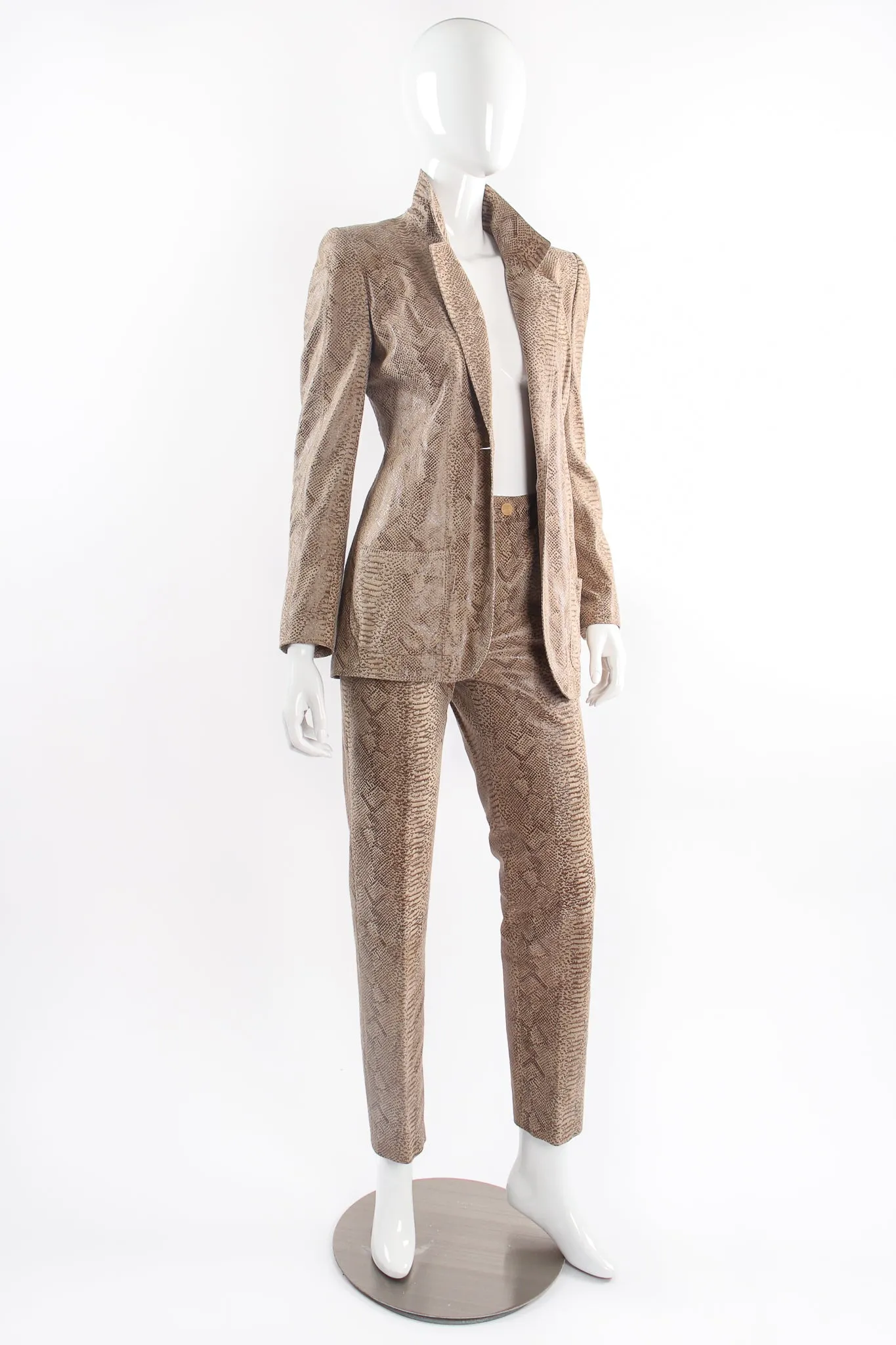 Parallèle Suede Snakeskin Jacket & Pant Suit