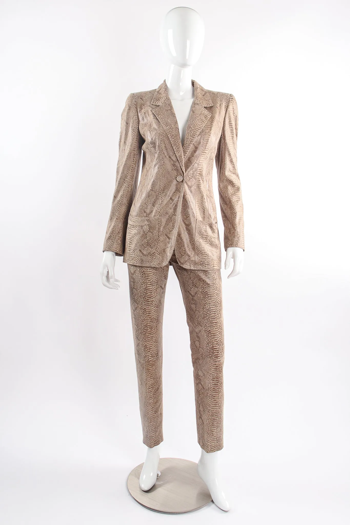 Parallèle Suede Snakeskin Jacket & Pant Suit