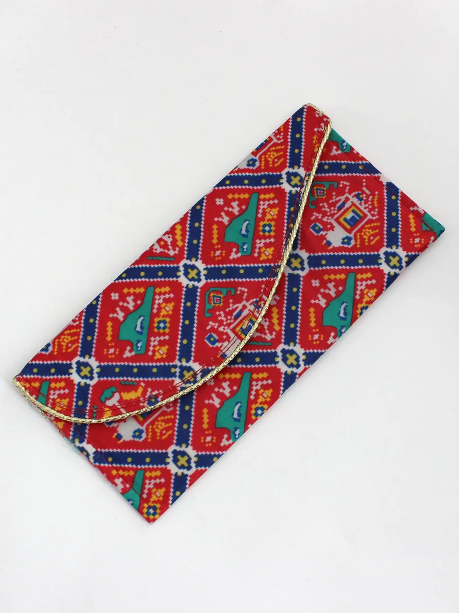 Patola Print Gift / Shagun Wallet Money Pouch Envelopes Pack Of 6 Pc