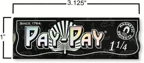 Pay-Pay 1 1/4 Negro Extra Lightweight Papers with Magnetic Closing (25 Books Per Display))