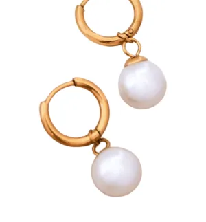 Pearl 18K Waterproof Non-Tarnish Stainless Steel Drops