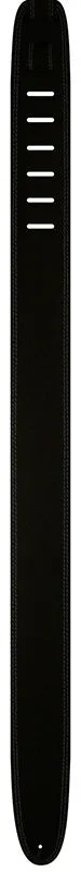 Perris 2.5" Double Stitched Leather Guitar Strap in Black