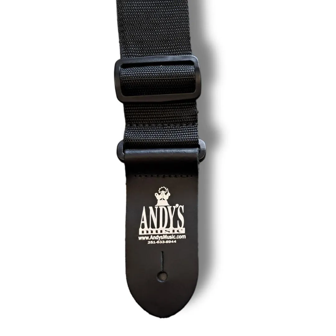 Perri's 2" Black Guitar Strap with Andy's Logo