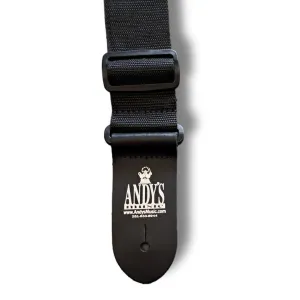 Perri's 2" Black Guitar Strap with Andy's Logo