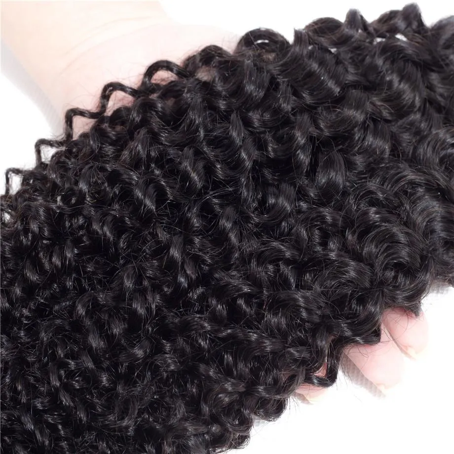 Peruvian Kinky Curly Bundles With 4×4 Closure 10A Grade 100% Human Remy Hair MYLOCKME