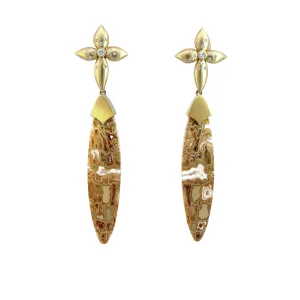 Petrified Palm Wood Drops, Diamond Petal Posts