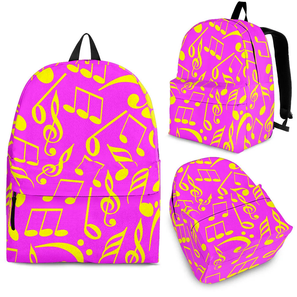 Pink and Yellow Music Notes