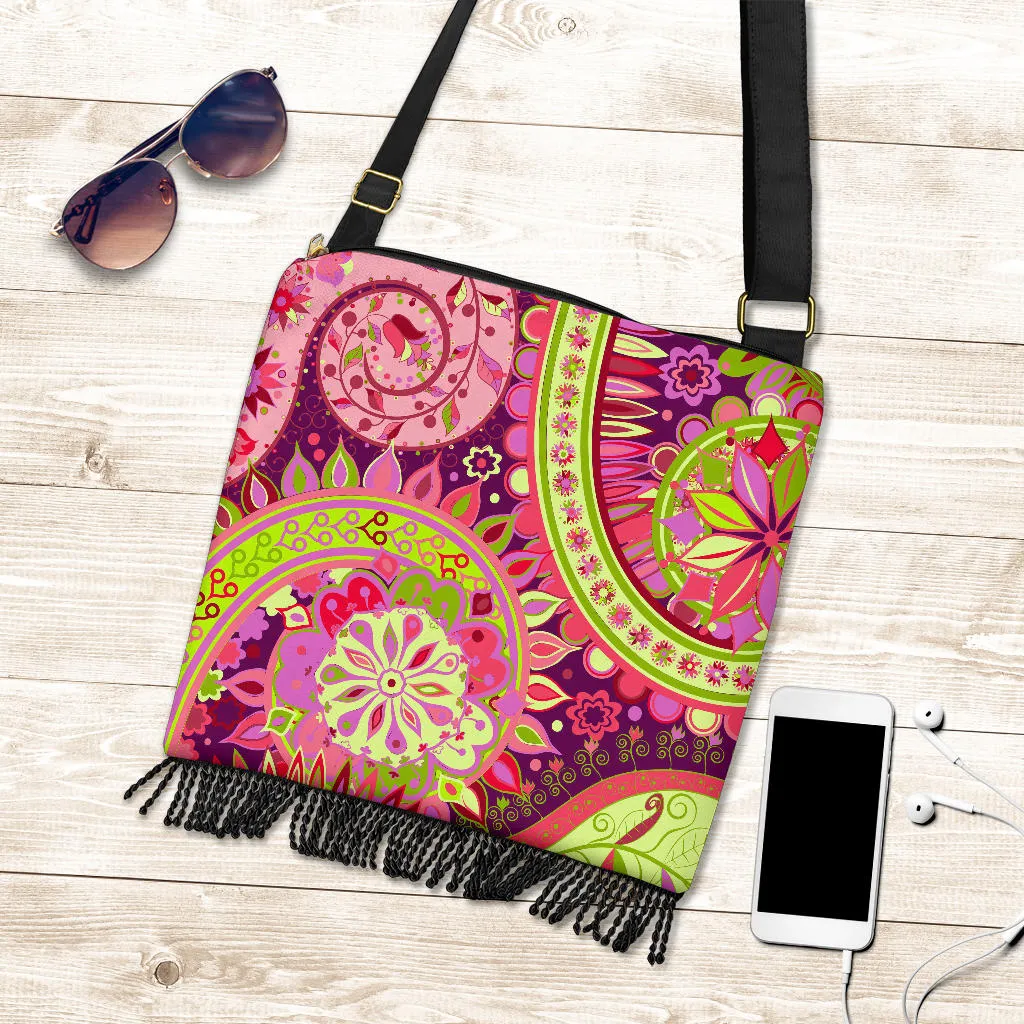 Pink Purple Paisley Wild Crossbody Bag