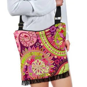 Pink Purple Paisley Wild Crossbody Bag