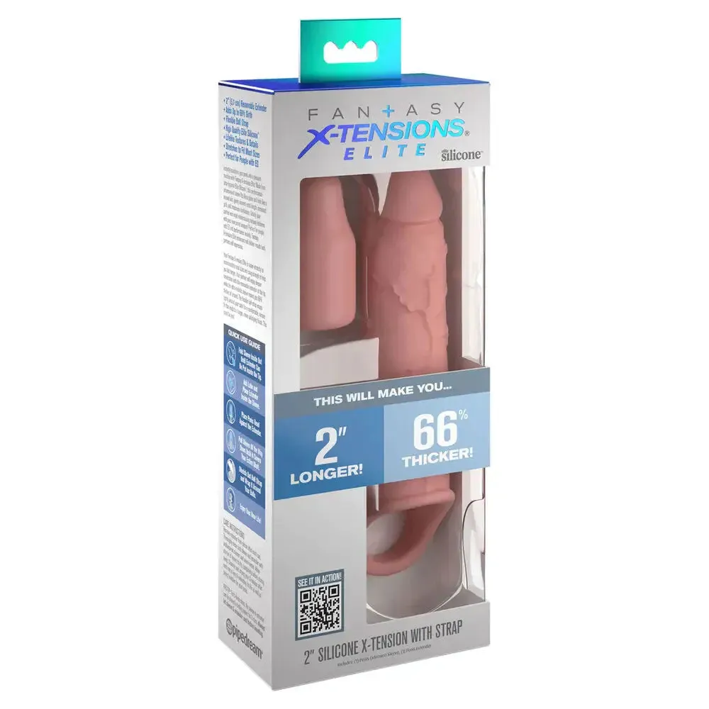 Pipedream 7-inch Silicone Flesh Pink Penis Extender with Strap