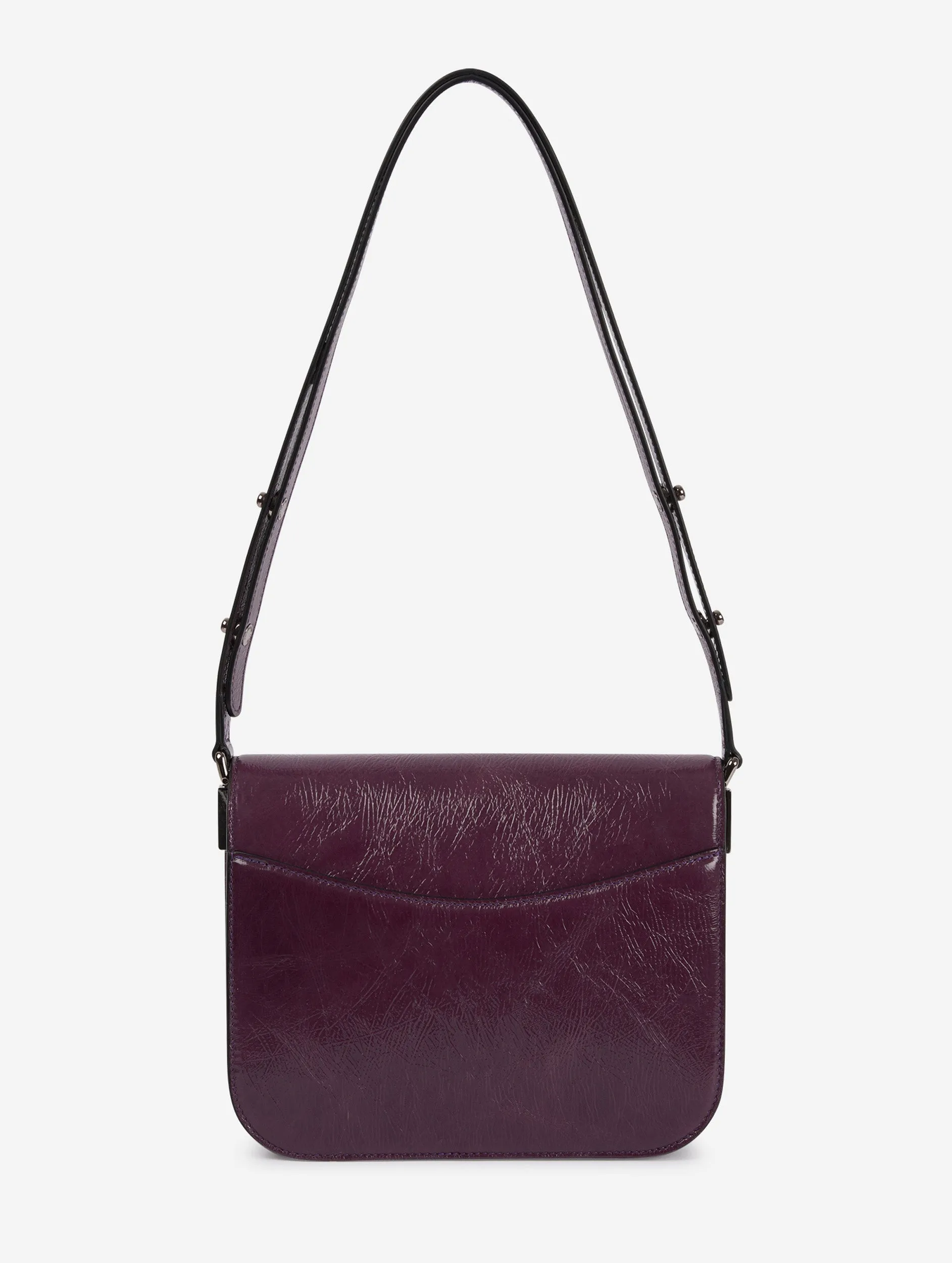 plum patent leather touch me bag
