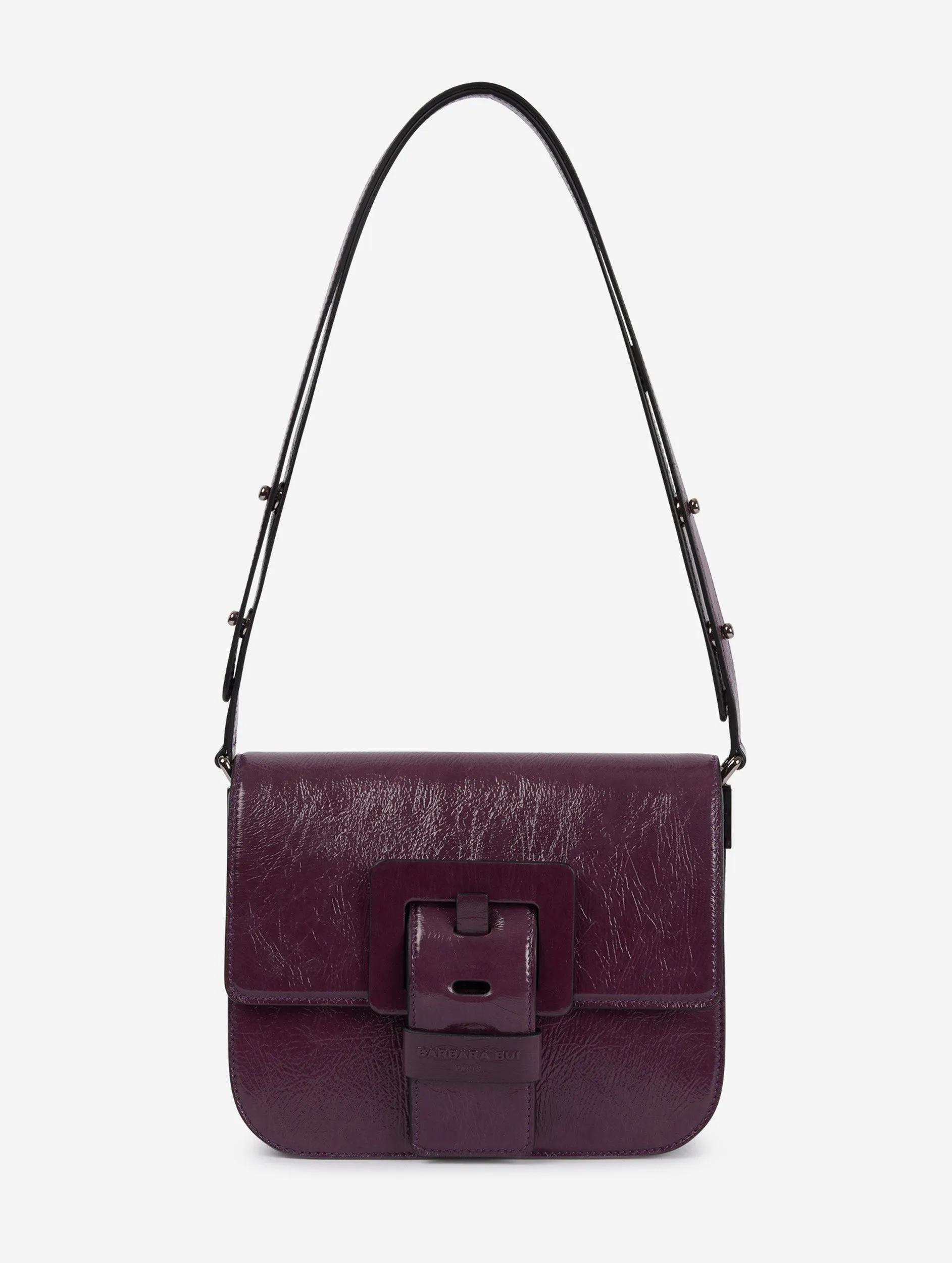 plum patent leather touch me bag