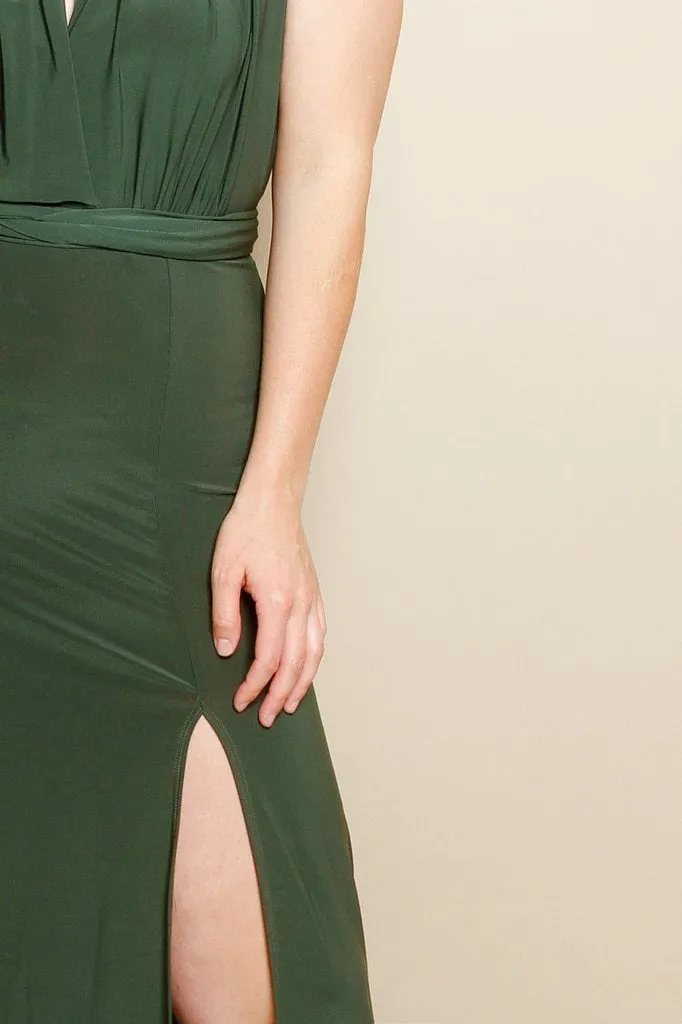 Plus Size Double Slit Convertible Maxi Dress