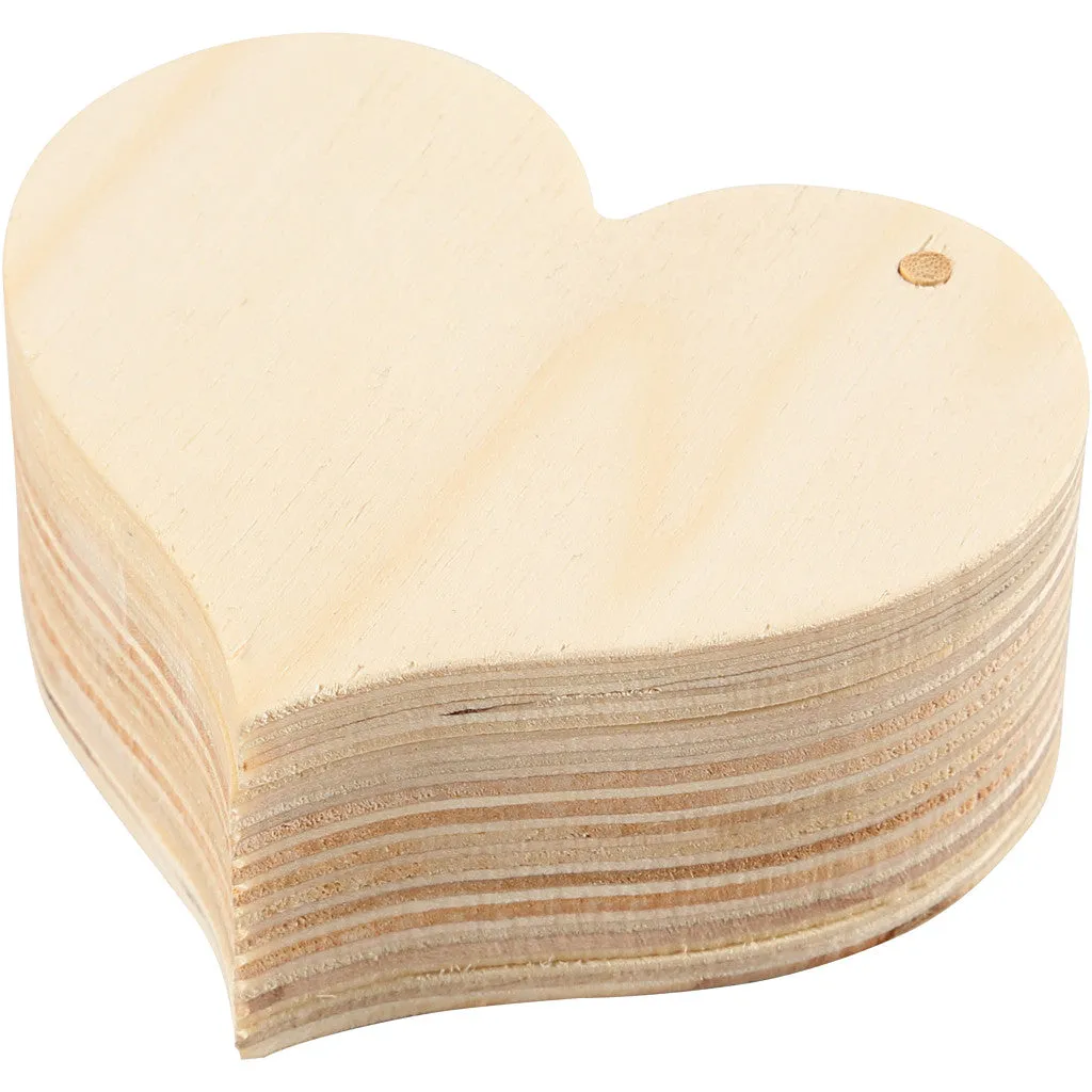 Plywood Heart Shaped Storage Box Decoration Crafts W: 9 cm