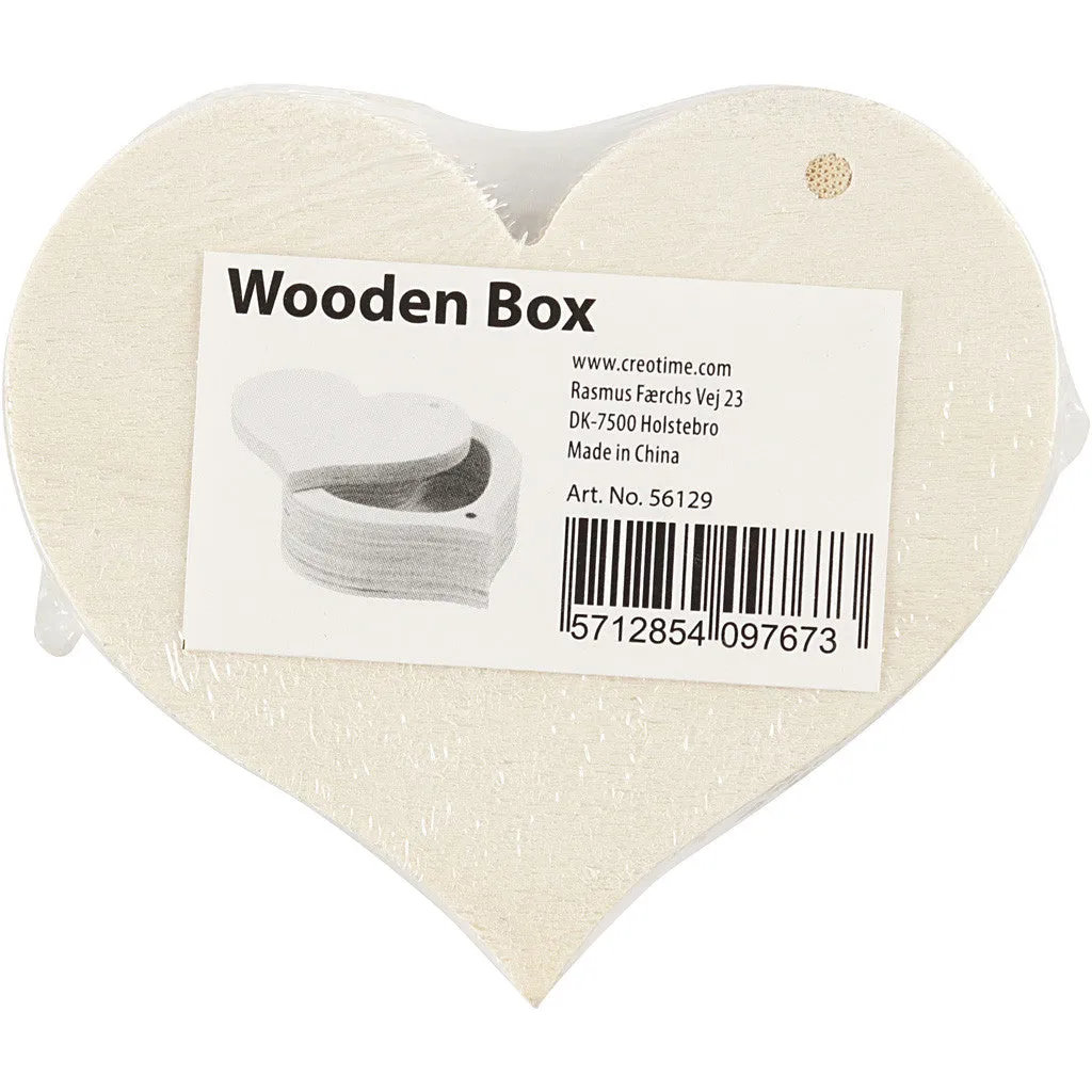 Plywood Heart Shaped Storage Box Decoration Crafts W: 9 cm