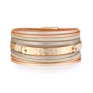 Polystyrene & 18K Gold-Plated Metallic Stacked Bracelet