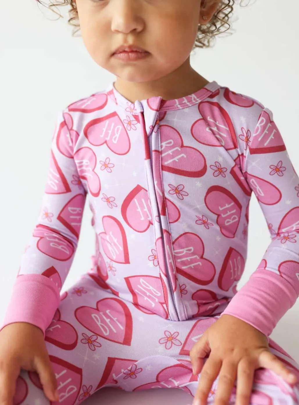 Posh Peanut Baby Convertible Romper Zippered One Piece in BFF Besties