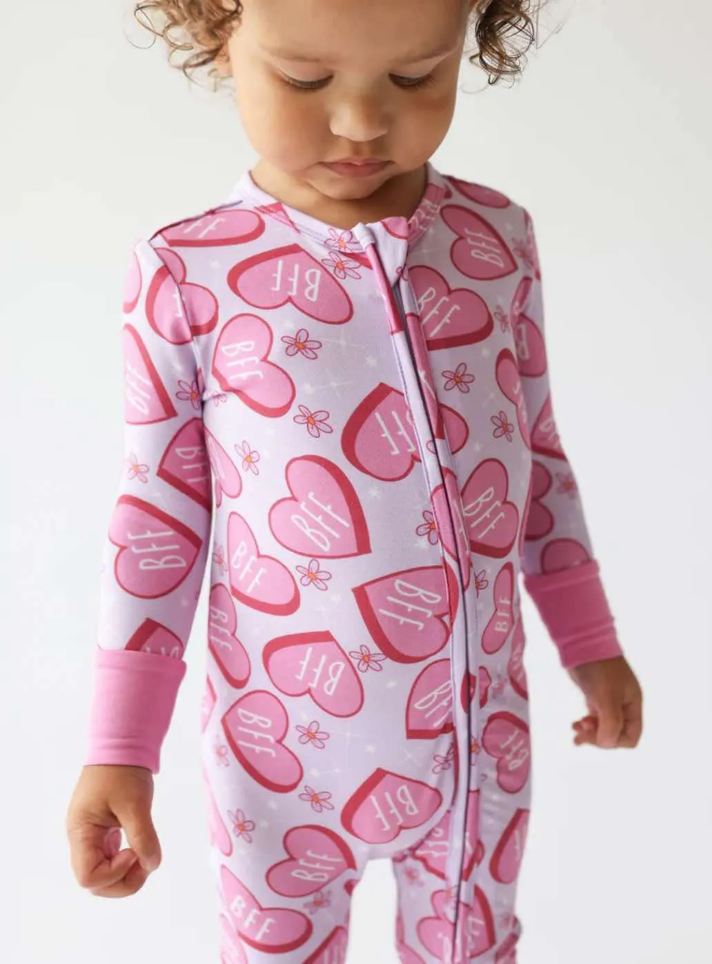 Posh Peanut Baby Convertible Romper Zippered One Piece in BFF Besties