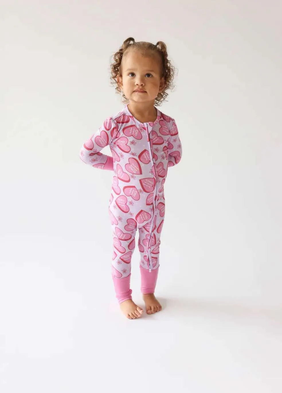 Posh Peanut Baby Convertible Romper Zippered One Piece in BFF Besties