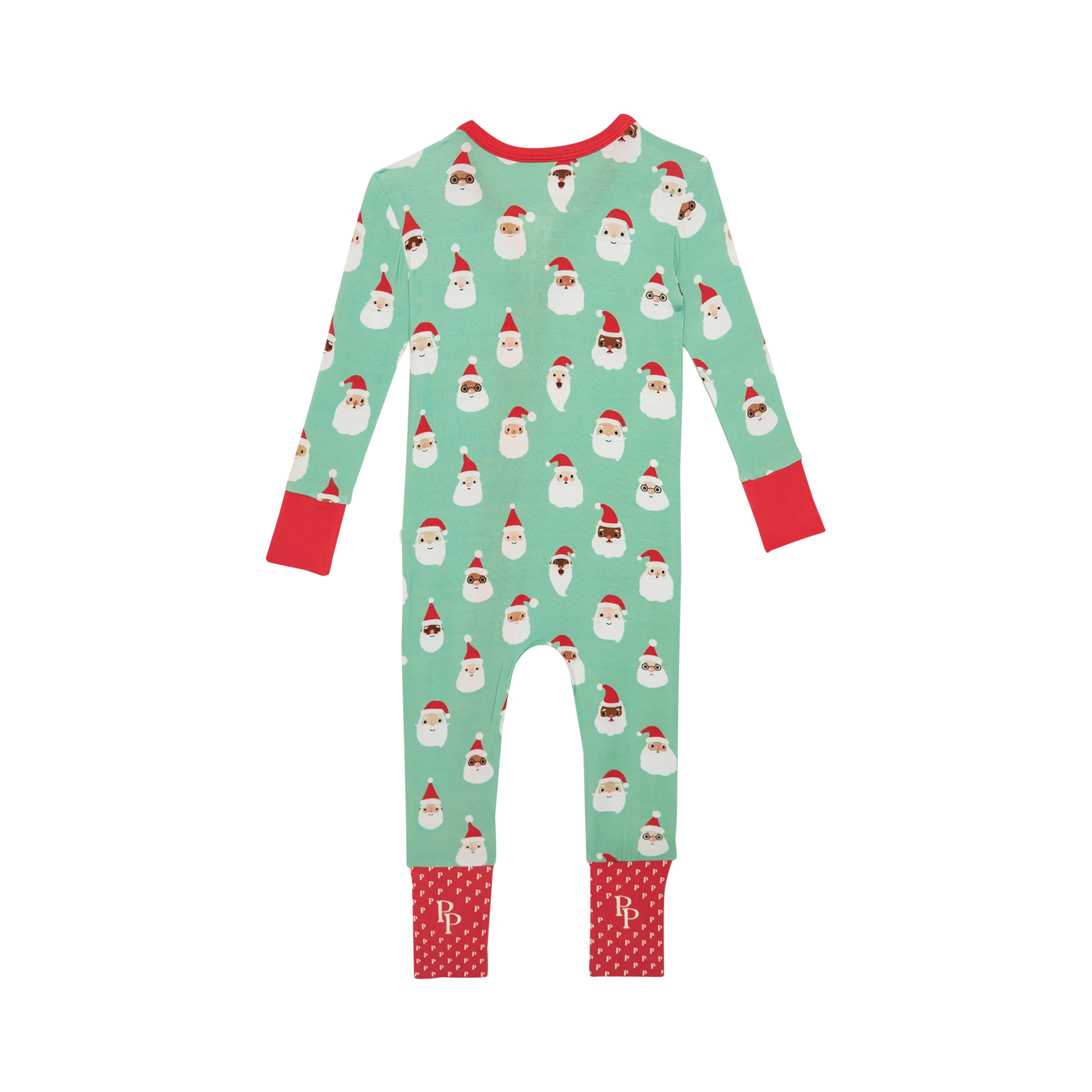 Posh Peanut Baby Convertible Romper Zippered One Piece in Santa Medley