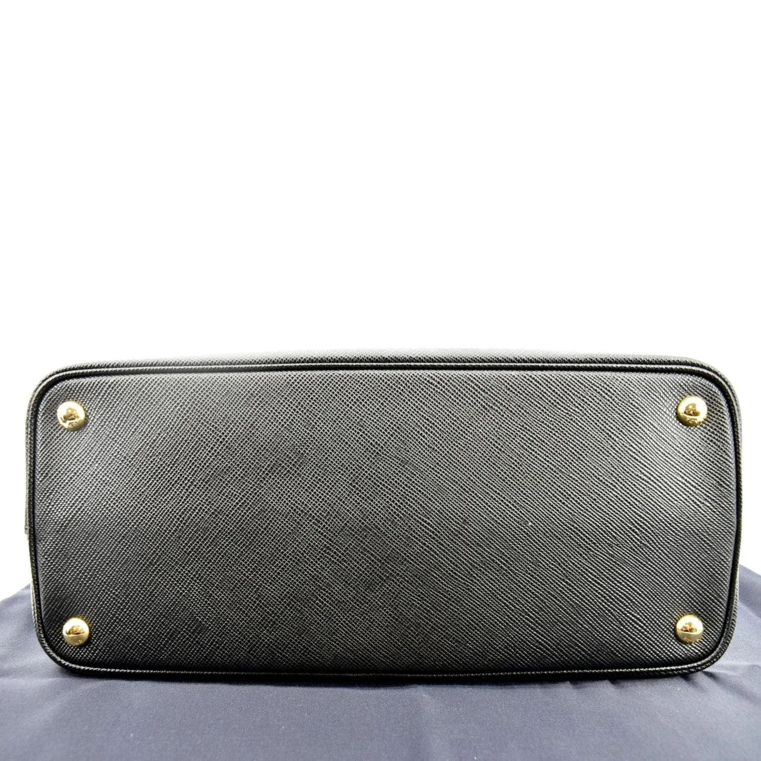 PRADA Double-Zip Saffiano Leather Shoulder Tote Bag Black