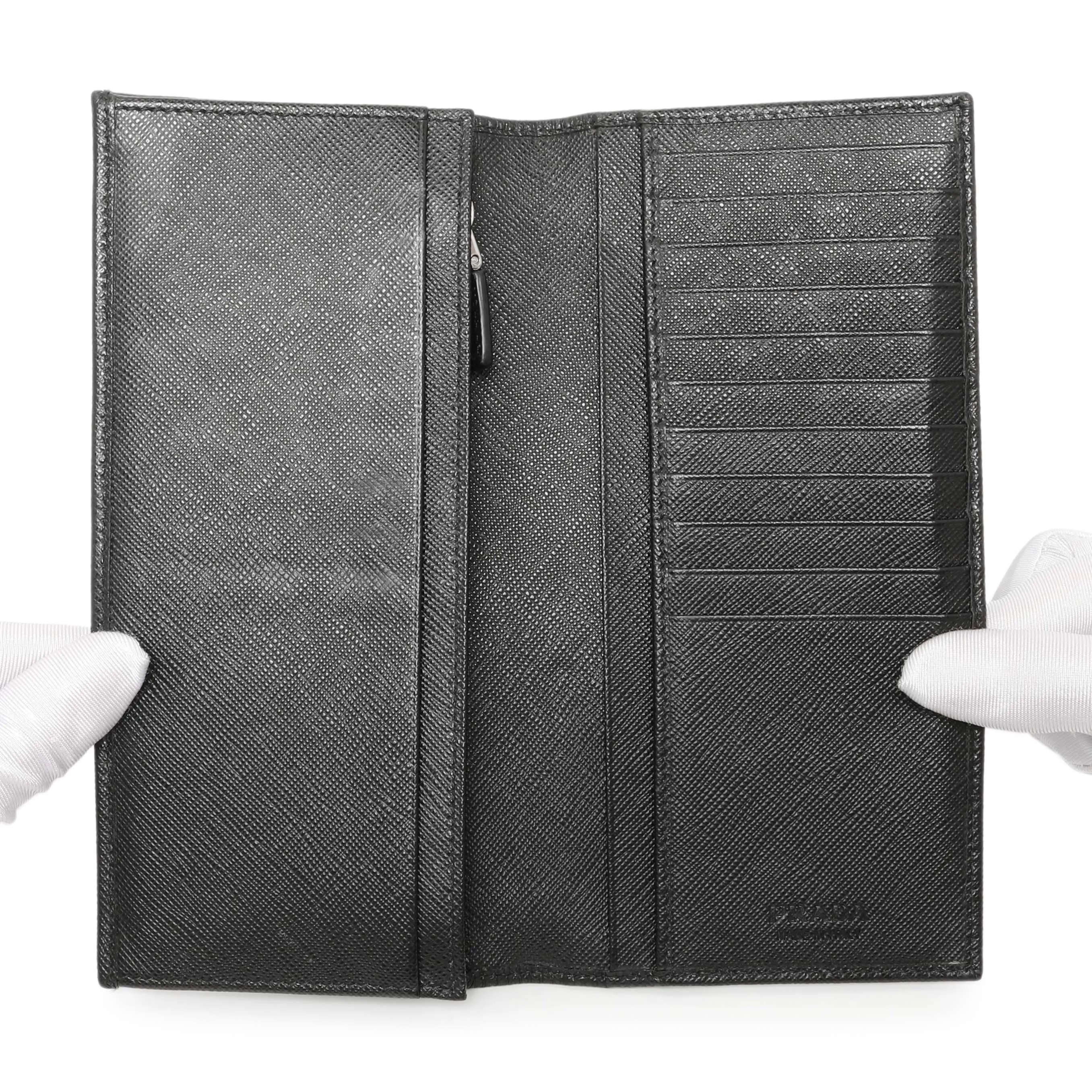 Prada Nero Saffiano Bifold Long Wallet