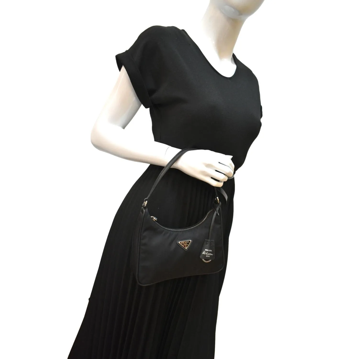 PRADA Re-Edition 2005 Mini Nylon Shoulder Bag Black