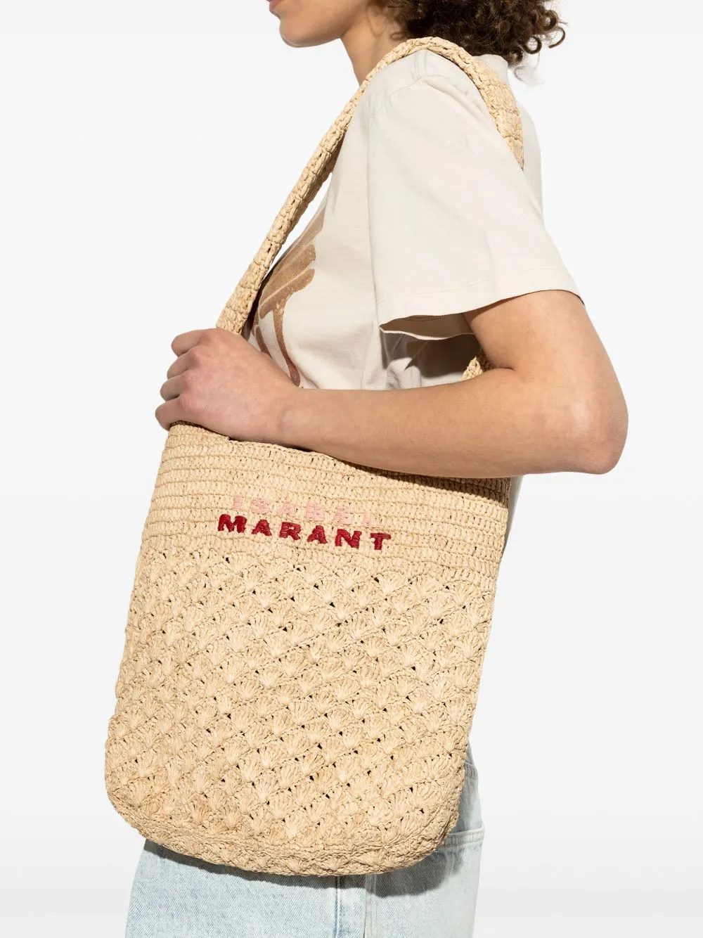 Praia small straw shoulder bag