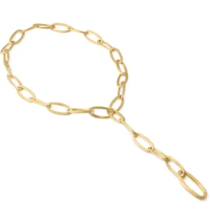 Pre-owned Marco Bicego Jaipur Link Collection 18K Yellow Gold Oval Link Convertible Lariat Necklace