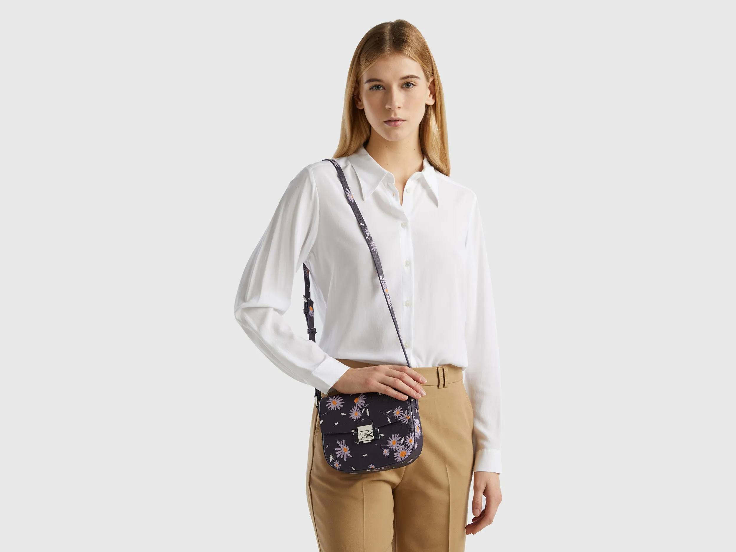 Printed Magnetic Closure Sling Bag
